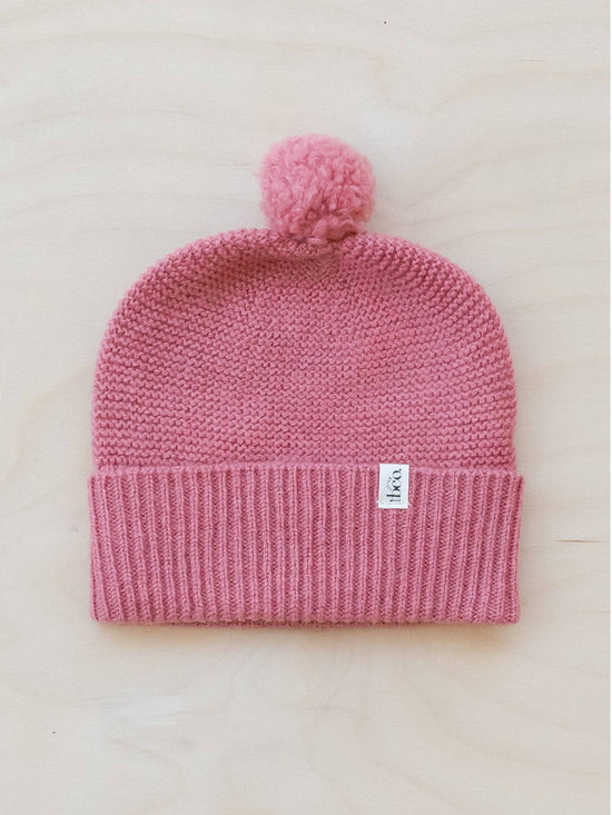 Rose Merino Wool Baby Beanie