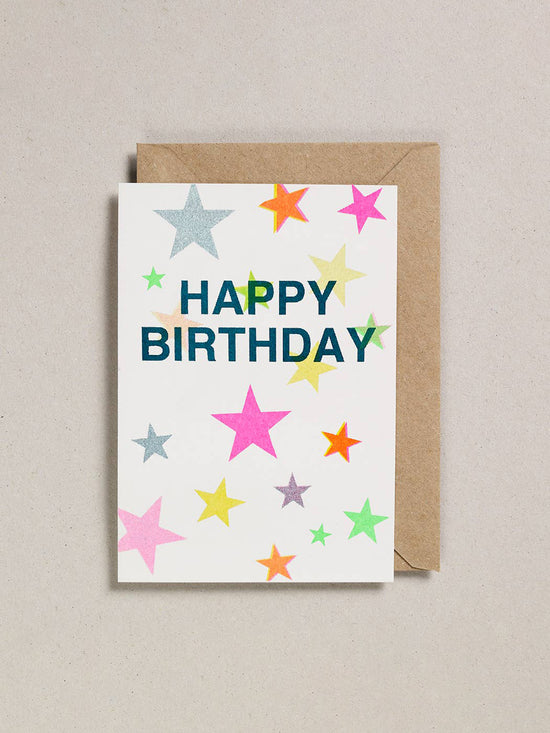 Happy Birthday Multi Stars Card