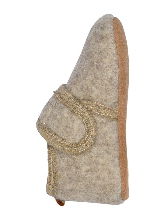 Beige Melange Wool Slippers