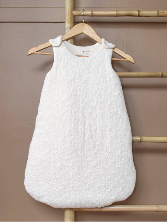 Embroidered Ecru Cotton Sleeping Bag