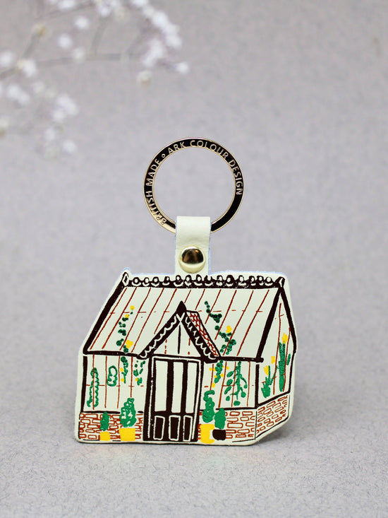 Cream Greenhouse Key Fob
