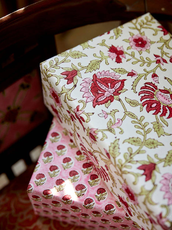 Flora Festive Block Printed Wrapping Paper