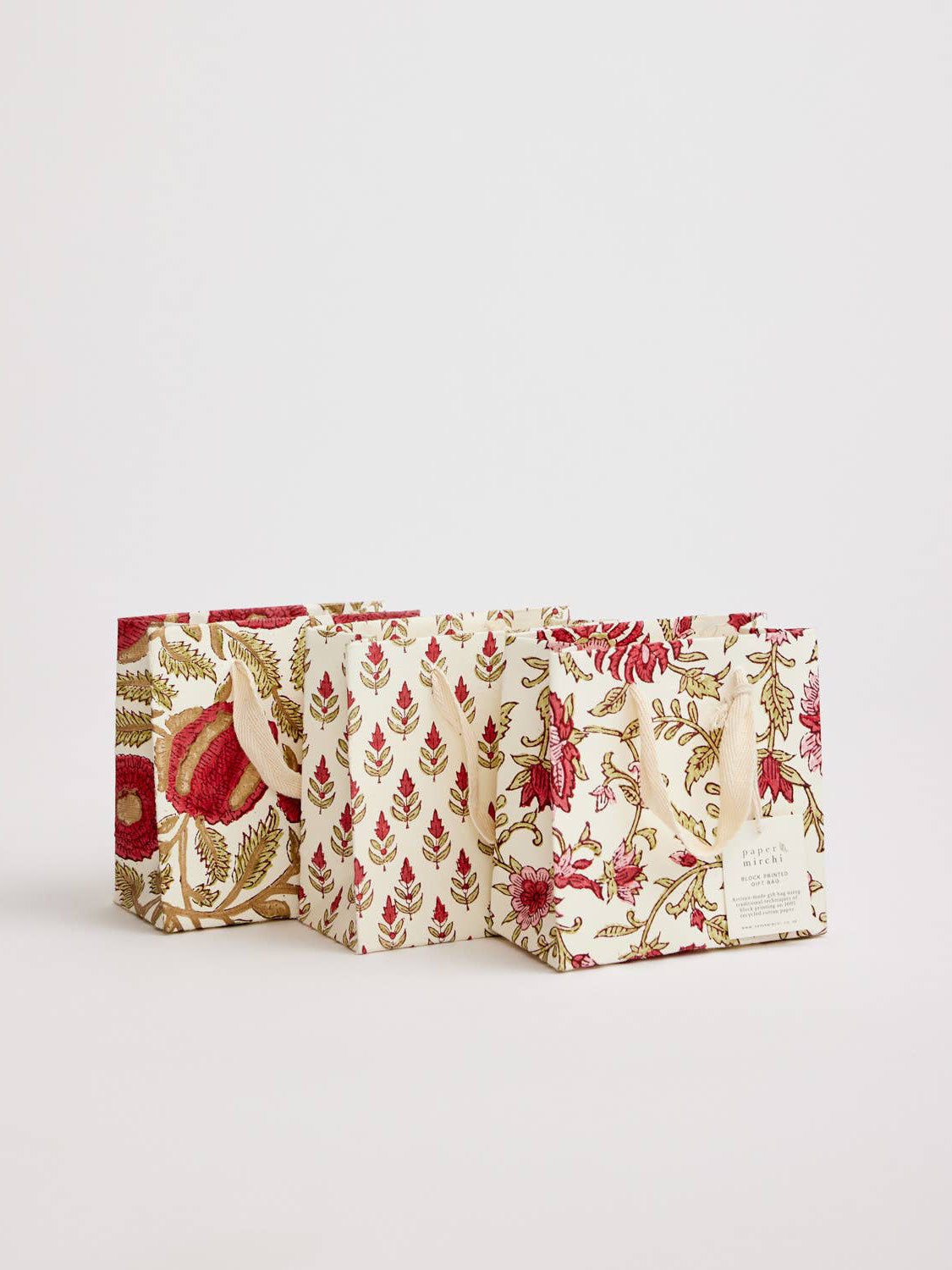 Buti Scarlet Hand Block Printed Gift Bag