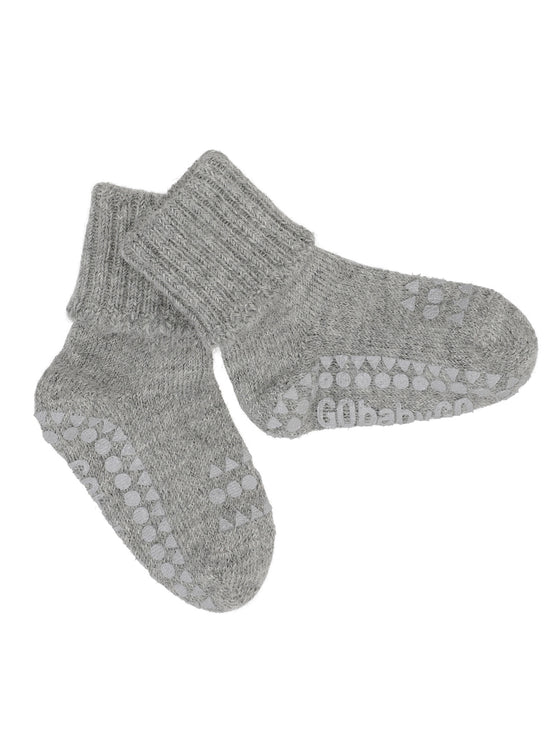 Grey Melange Alpaca Non-Slip Socks