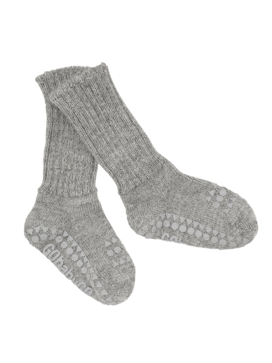 Grey Melange Alpaca Non-Slip Socks