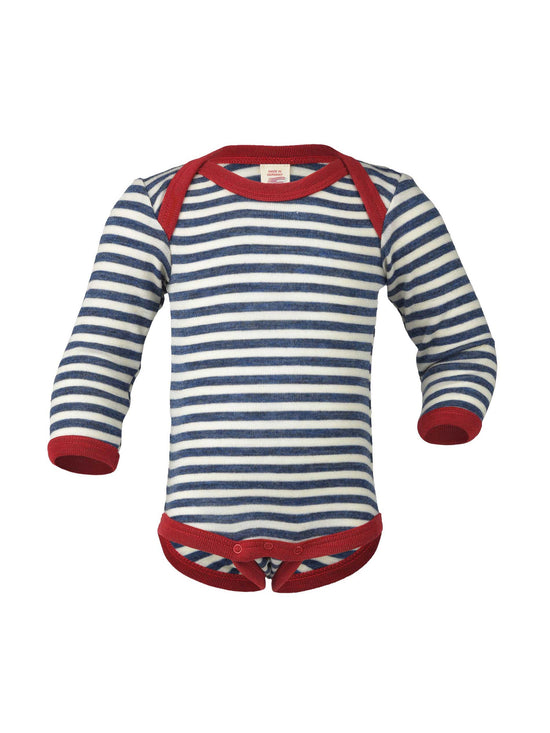 Blue Striped Wool Baby Body