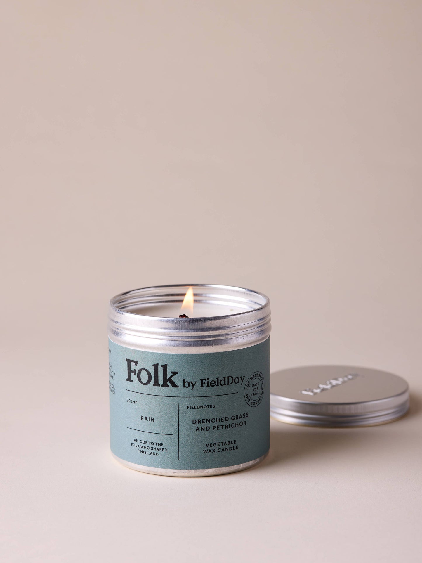 Rain Vegetable Wax Folk Tin Candle