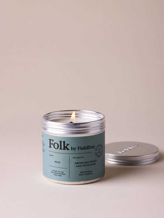 Rain Vegetable Wax Folk Tin Candle
