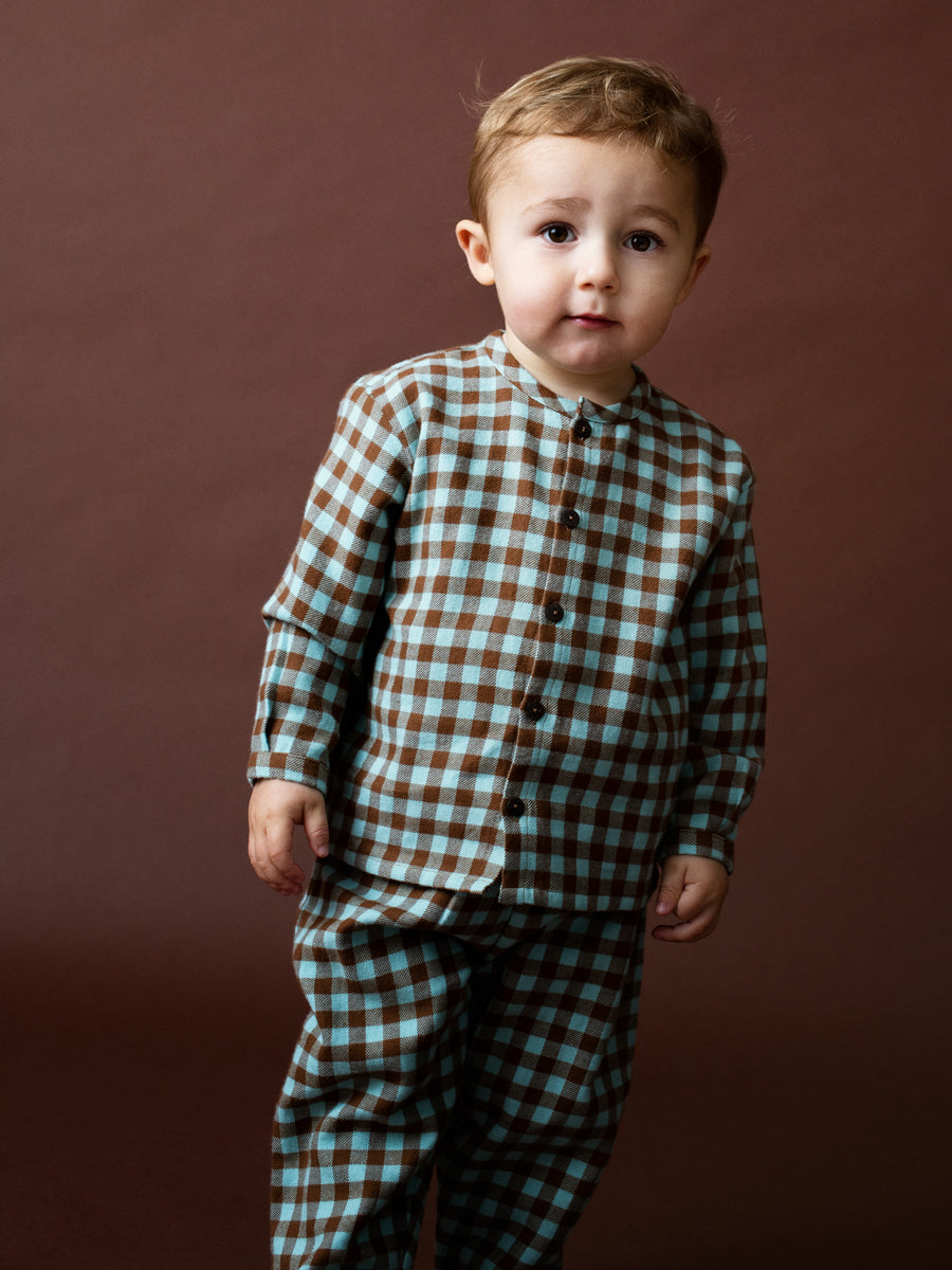 Coffee Checks Baby Trousers