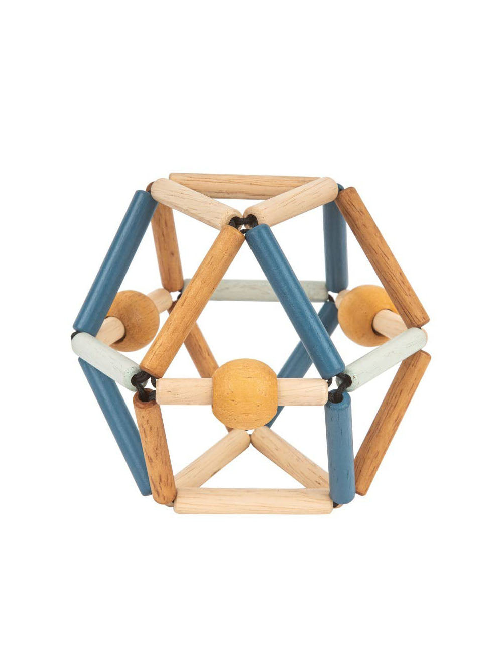Deep Blue Elasticated Wooden Ball