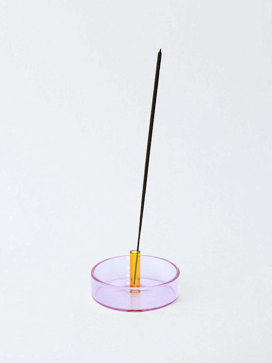 Lilac & Peach Glass Incense Holder