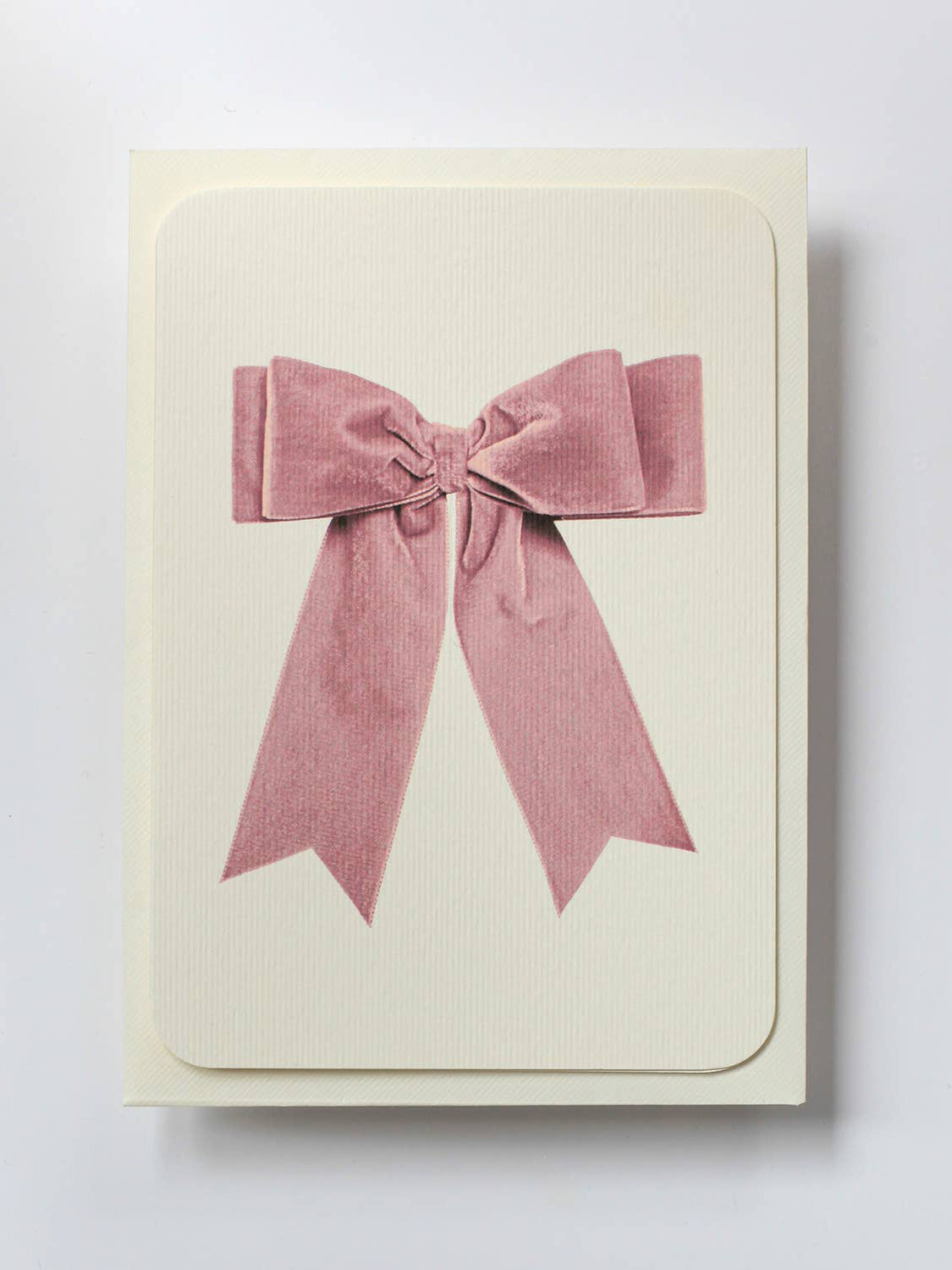 Baby Pink Velvet Bow Greeting Card