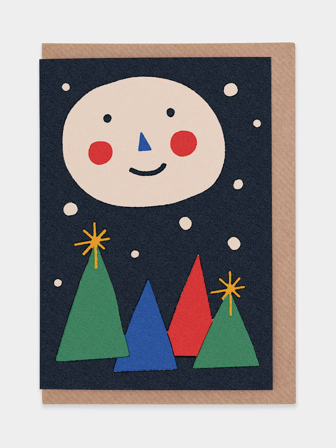Happy Moon Christmas Card