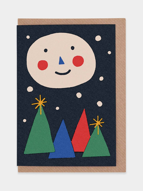 Happy Moon Christmas Card