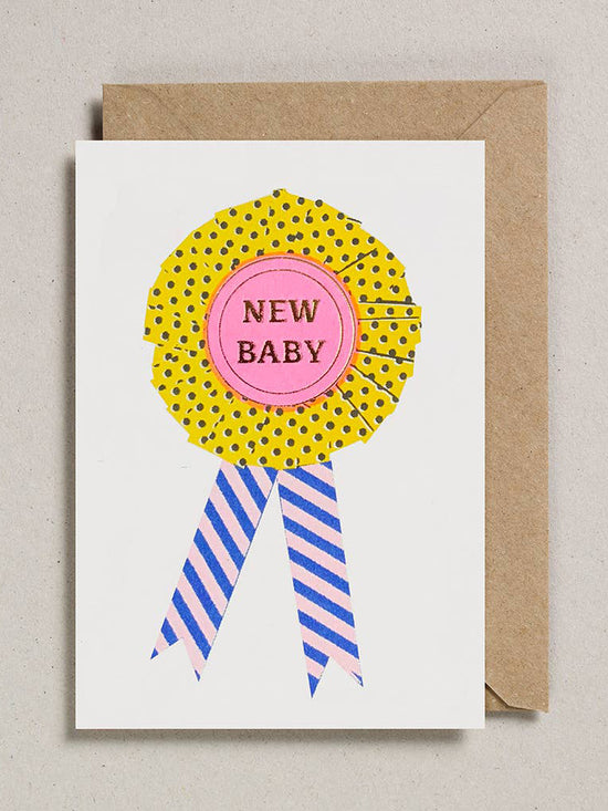 New Baby Riso Rosette Card