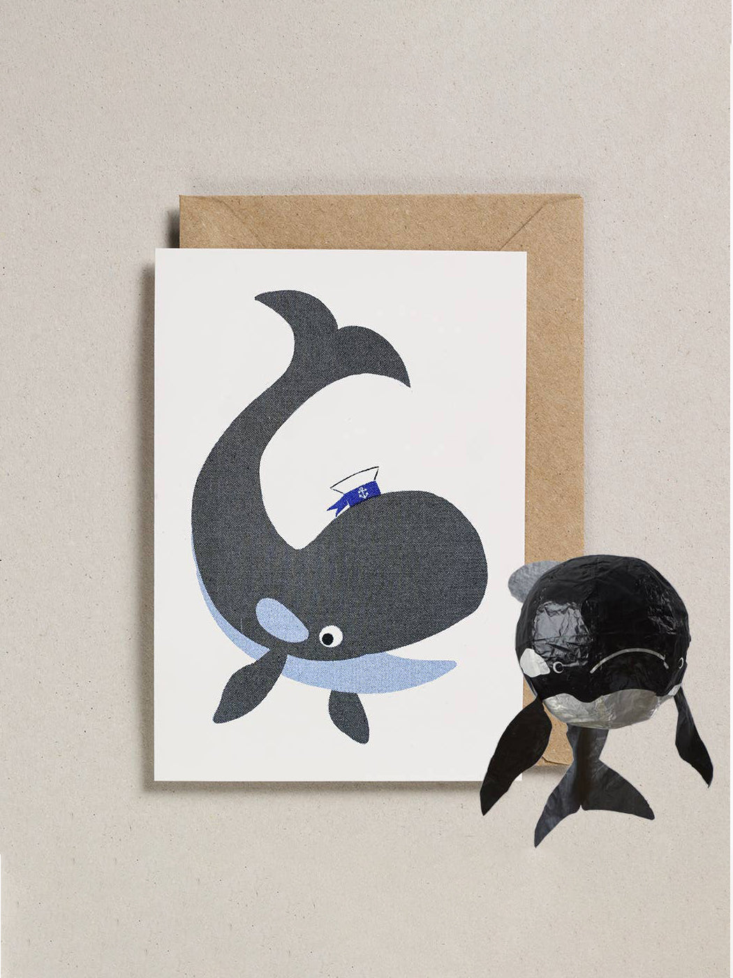 Whale Japanese Paper Balloon Card