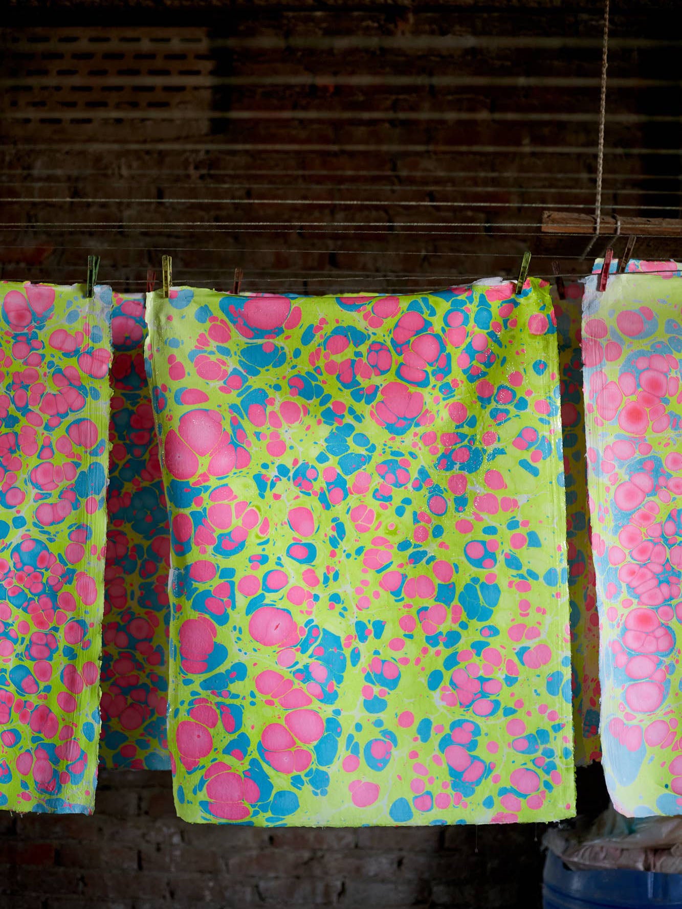 Neon Stone Hand Marbled Gift Bag