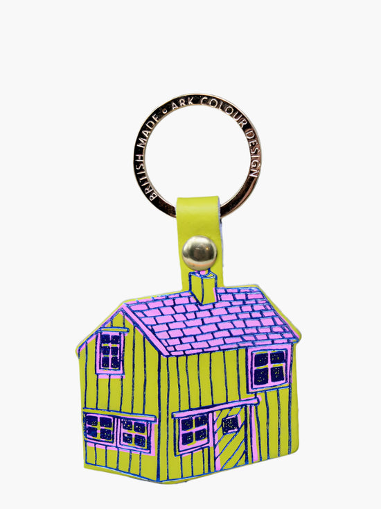 Acid Green Log Cabin Key Fob