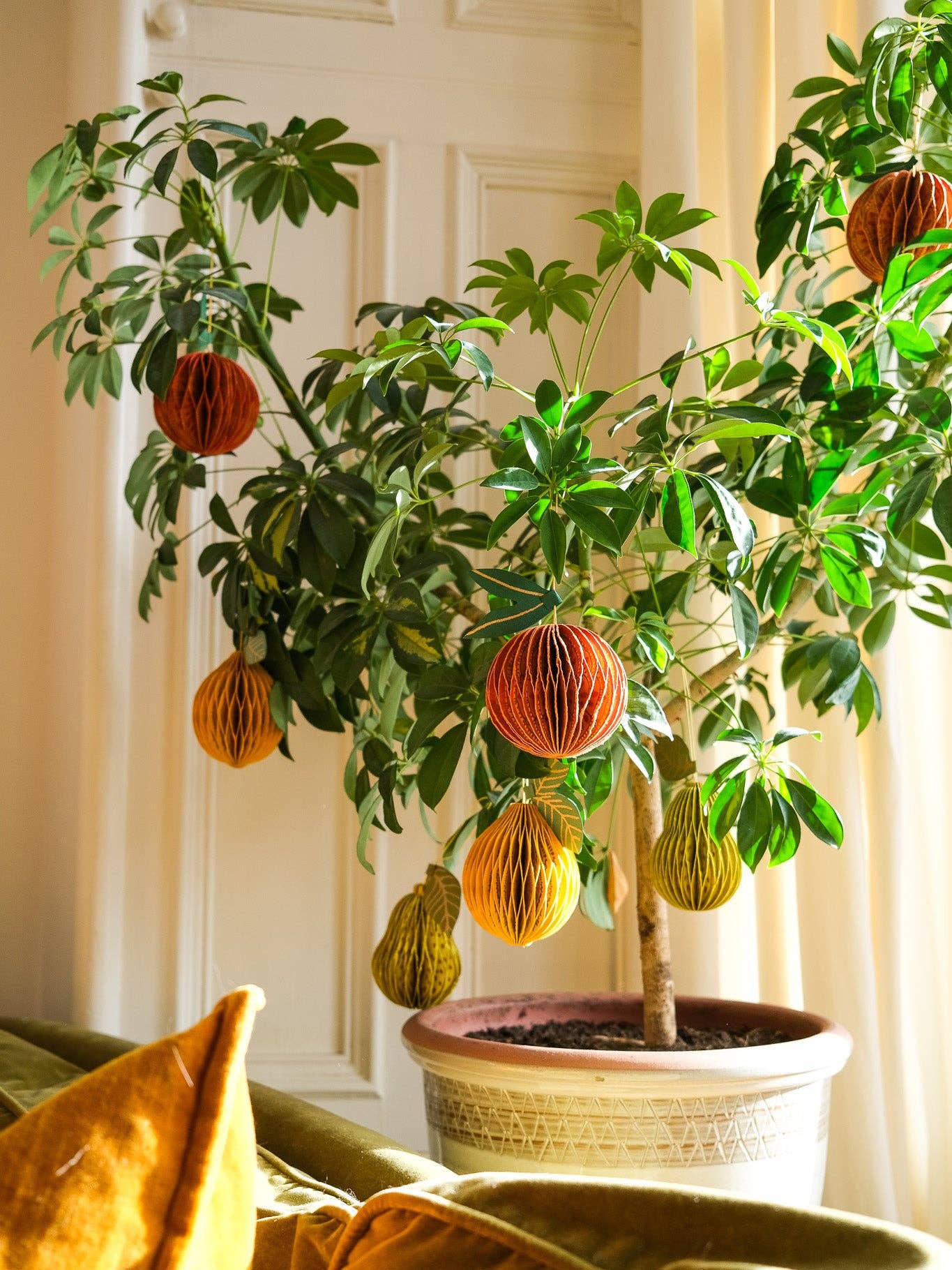 Orange Honeycomb Ornament
