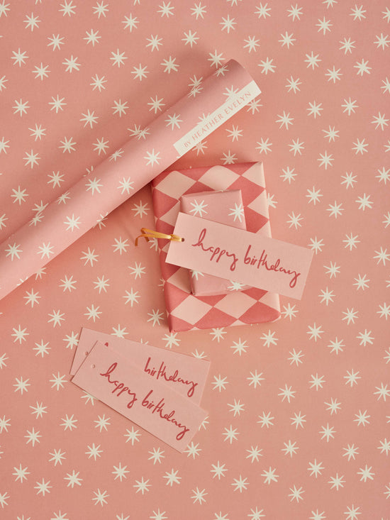 Pink Stars Gift Wrap