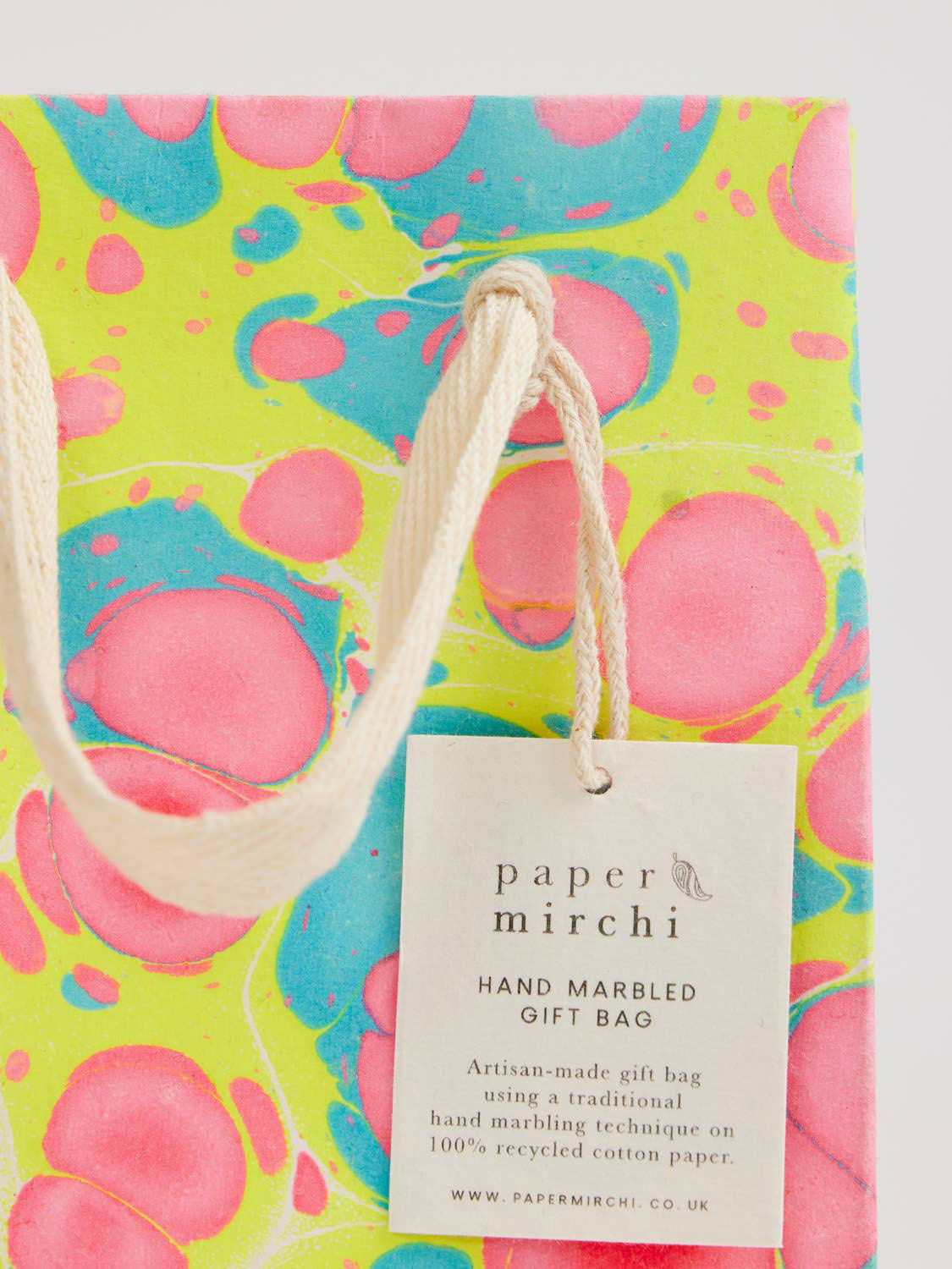 Neon Stone Hand Marbled Gift Bag