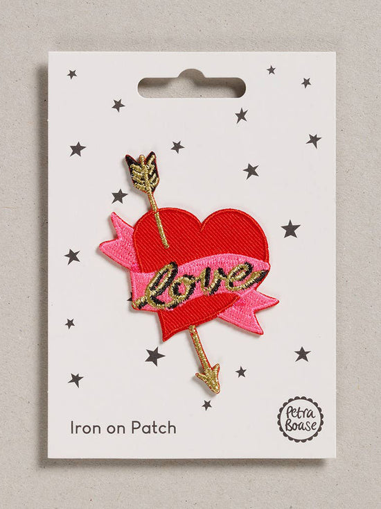 Love Heart with Arrow Iron on Patch