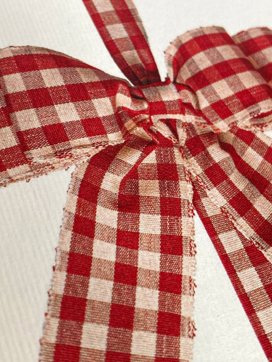 Gingham Bow Greeting Card