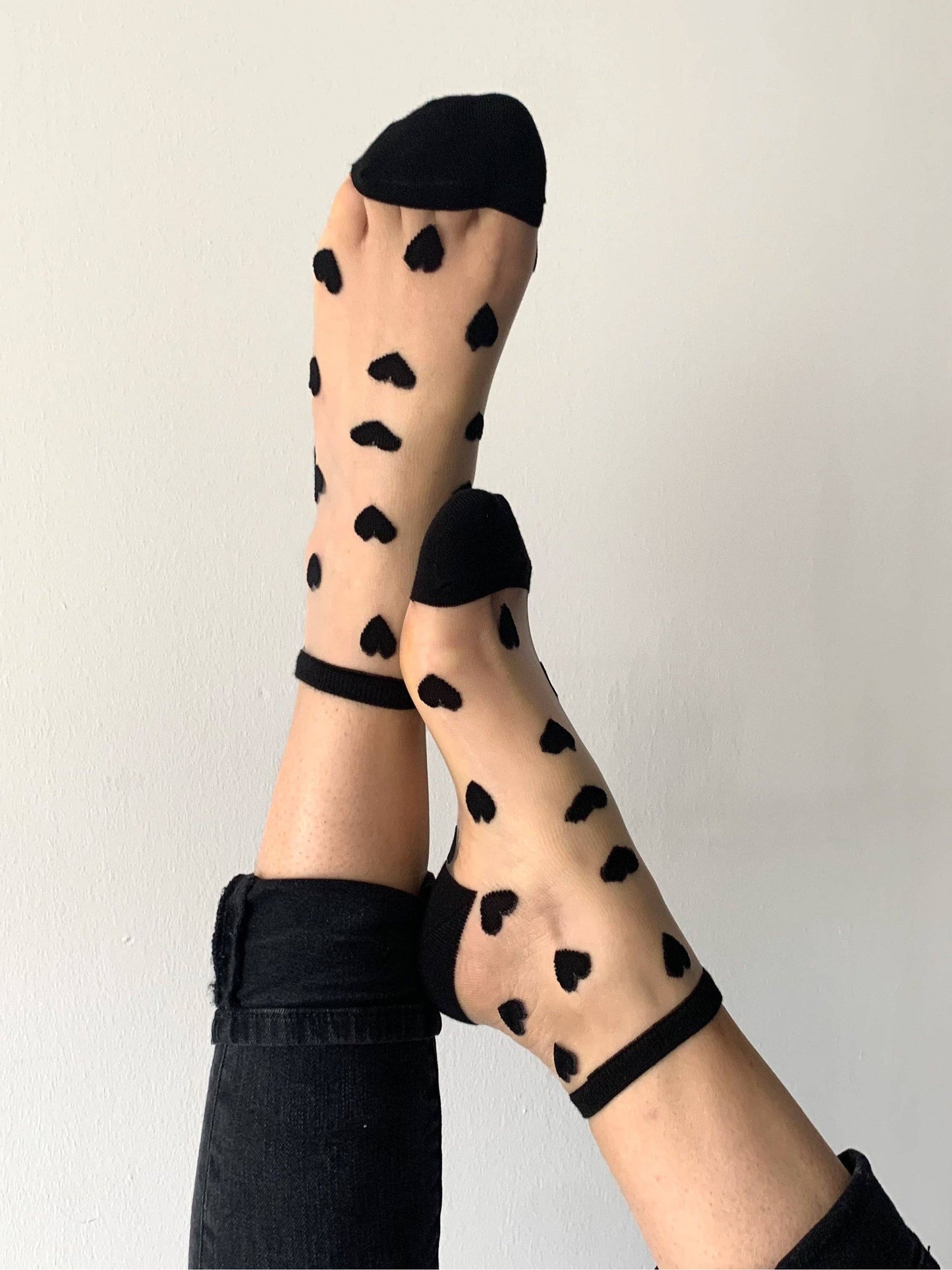 Laure Black Hearts Socks