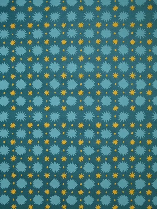 Teal Stars Gift Wrap