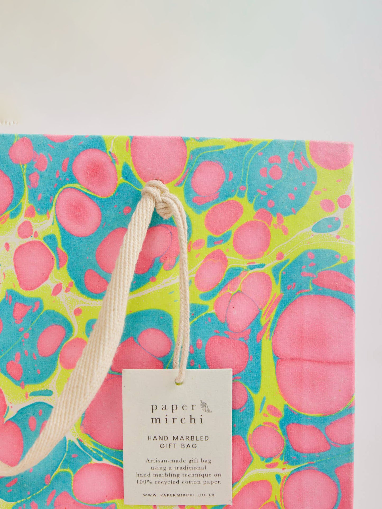 Neon Stone Hand Marbled Gift Bag