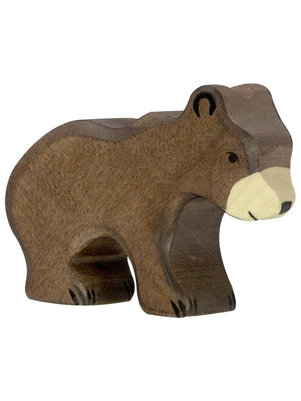 Wooden Brown Bear Cub