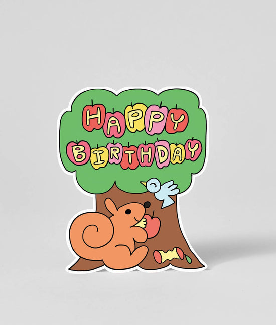 Happy Birthday Squirrel Shaped Card
