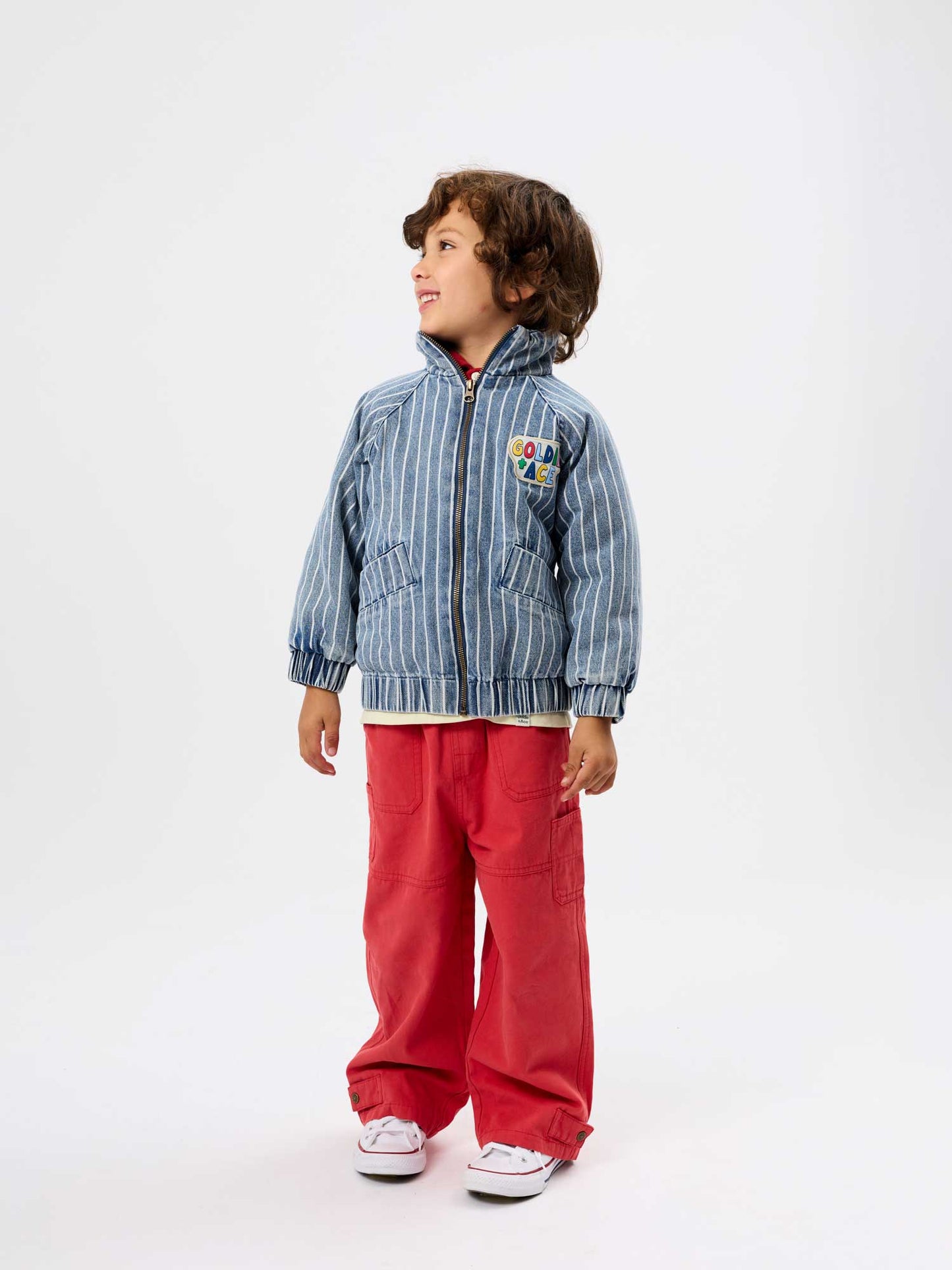 Hey Buddy Pinstripe Denim Jacket
