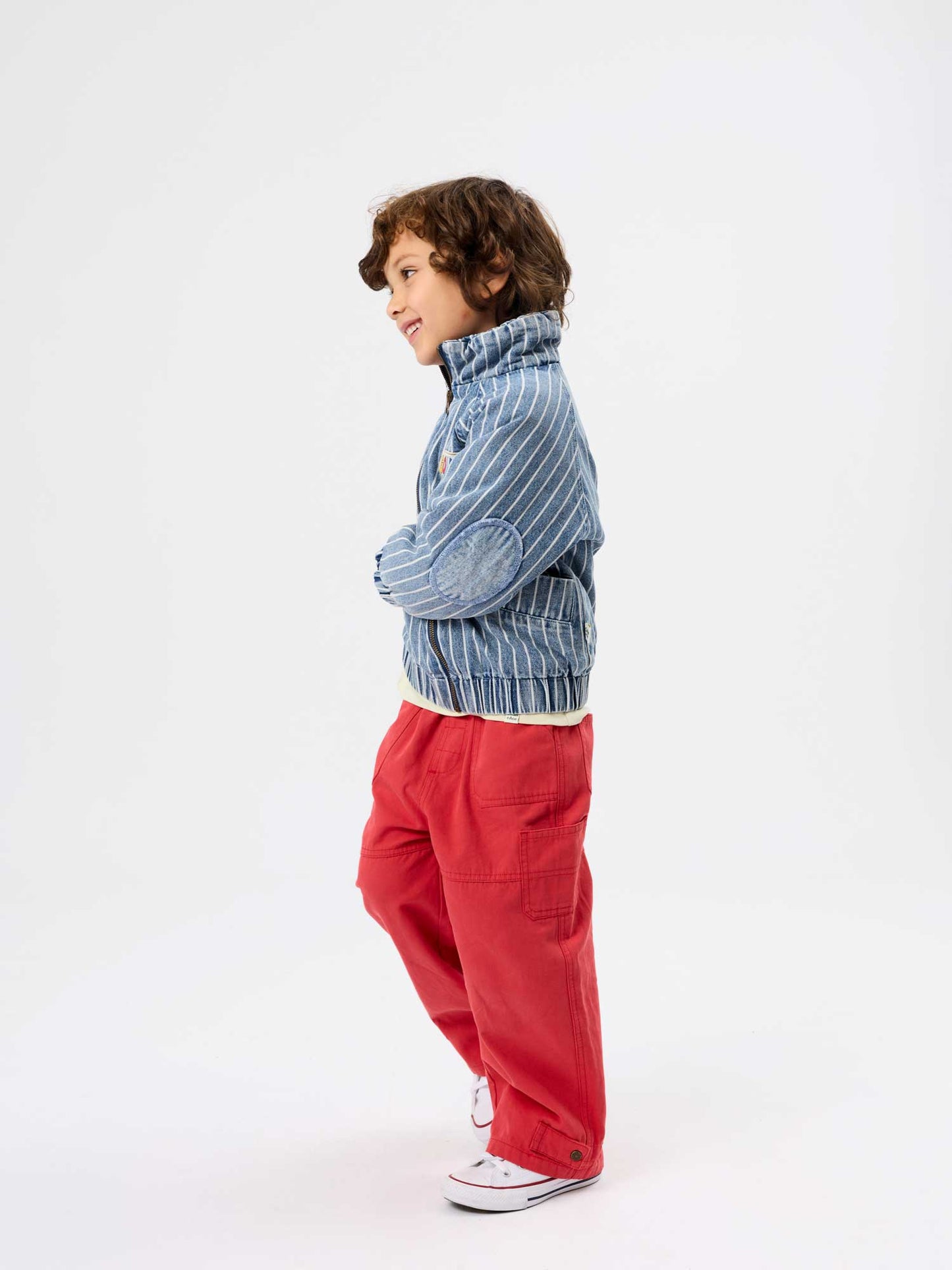 Hey Buddy Pinstripe Denim Jacket