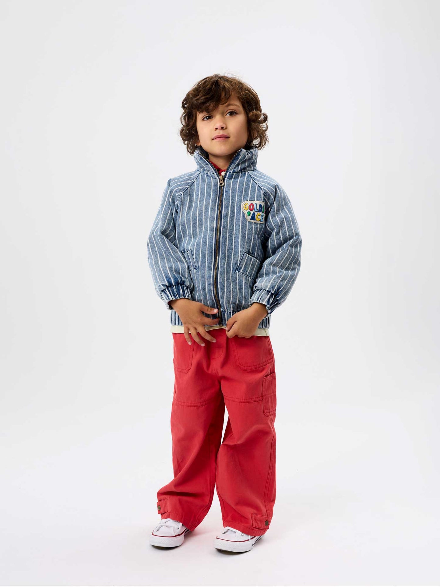 Hey Buddy Pinstripe Denim Jacket