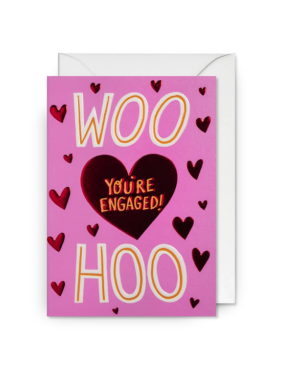 Woo Hoo! Love Hearts Engagement Card