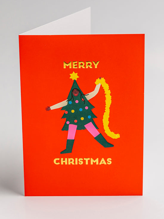 Happy Christmas Tree Card 5 Pack