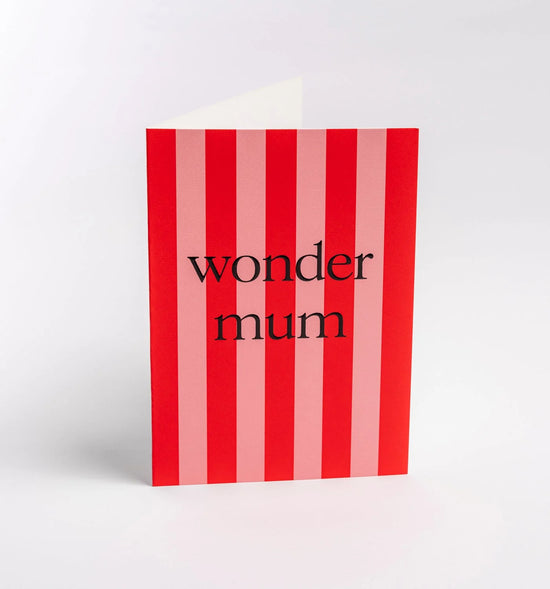 Wonder Mum Candy Striped Greeting Card