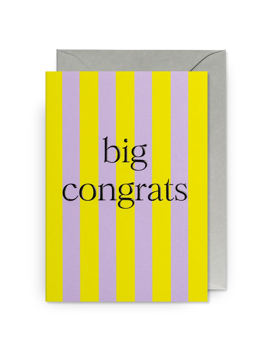 Big Congrats Striped Greeting Card