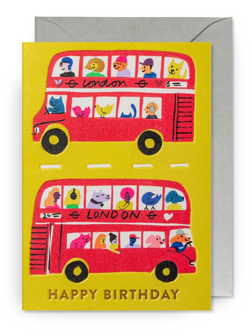 London Buses Birthday Card