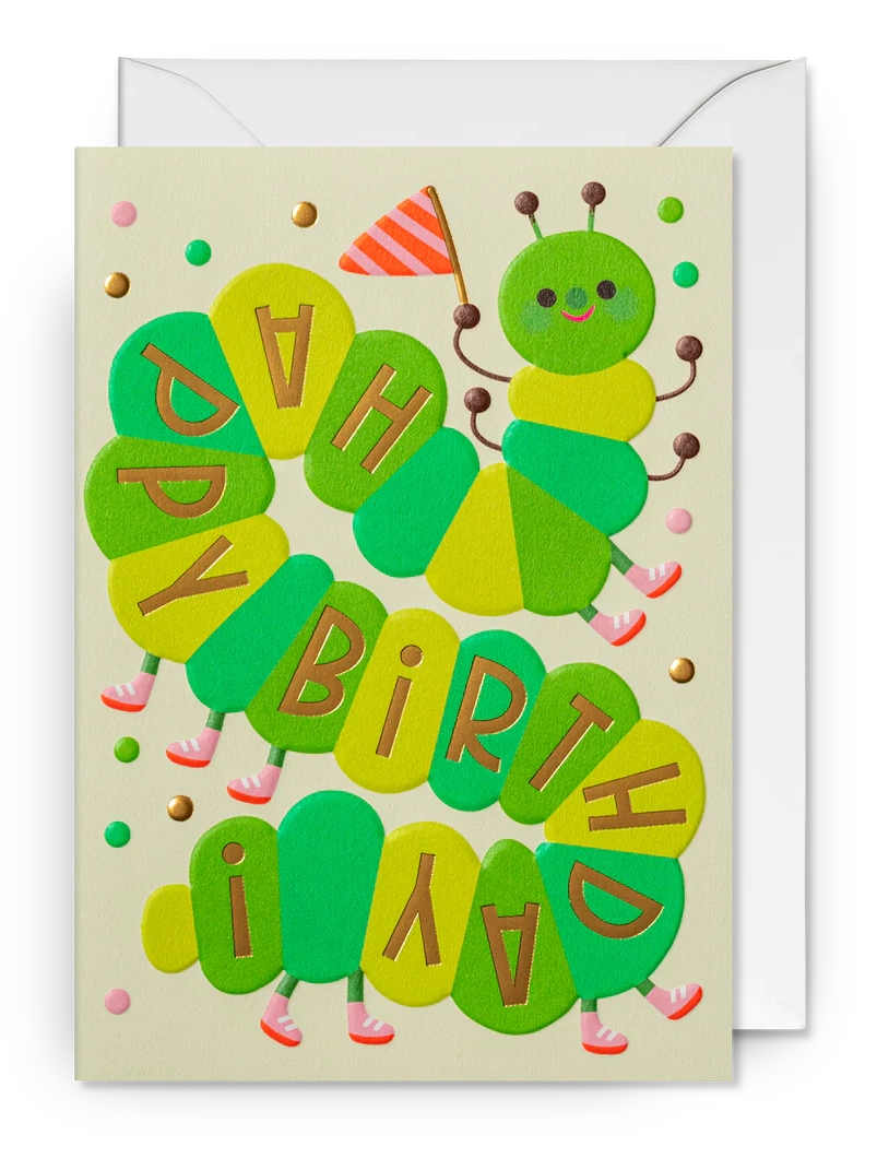 Cheerful Caterpillar Birthday Card