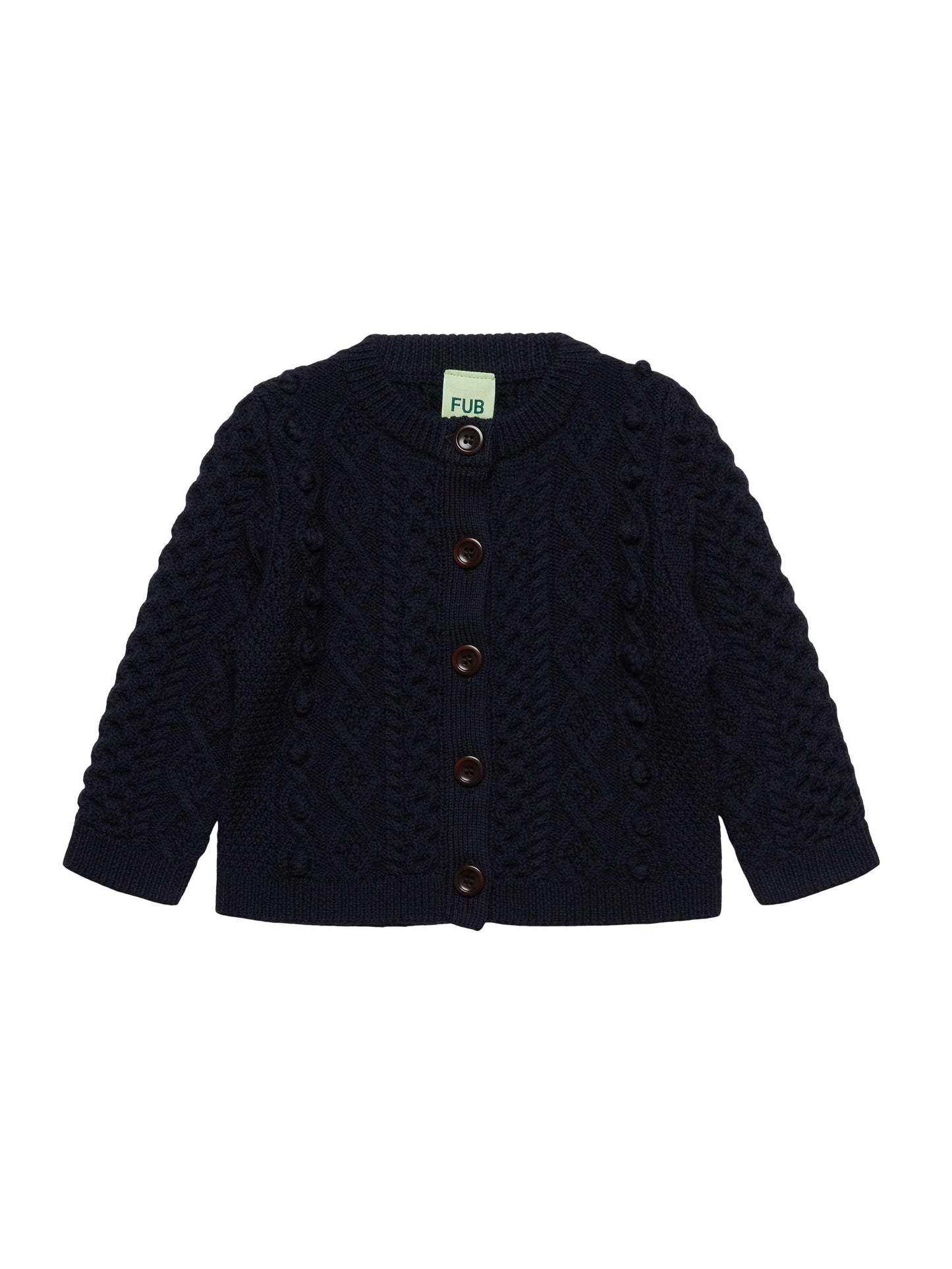Navy Aran Baby Cardigan