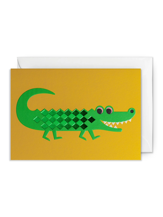 Happy Crocodile Greeting Card