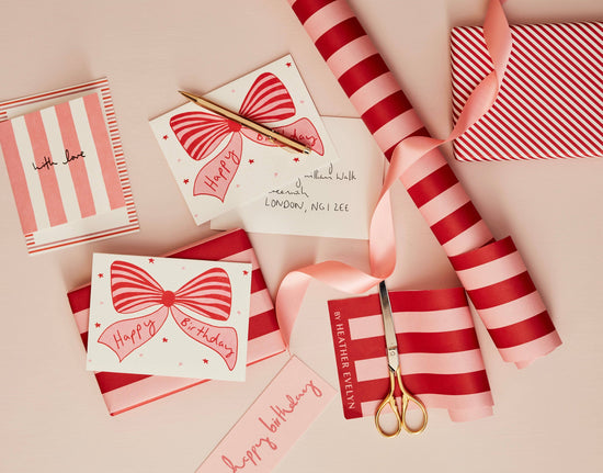 Pink & Red Bows Birthday Card