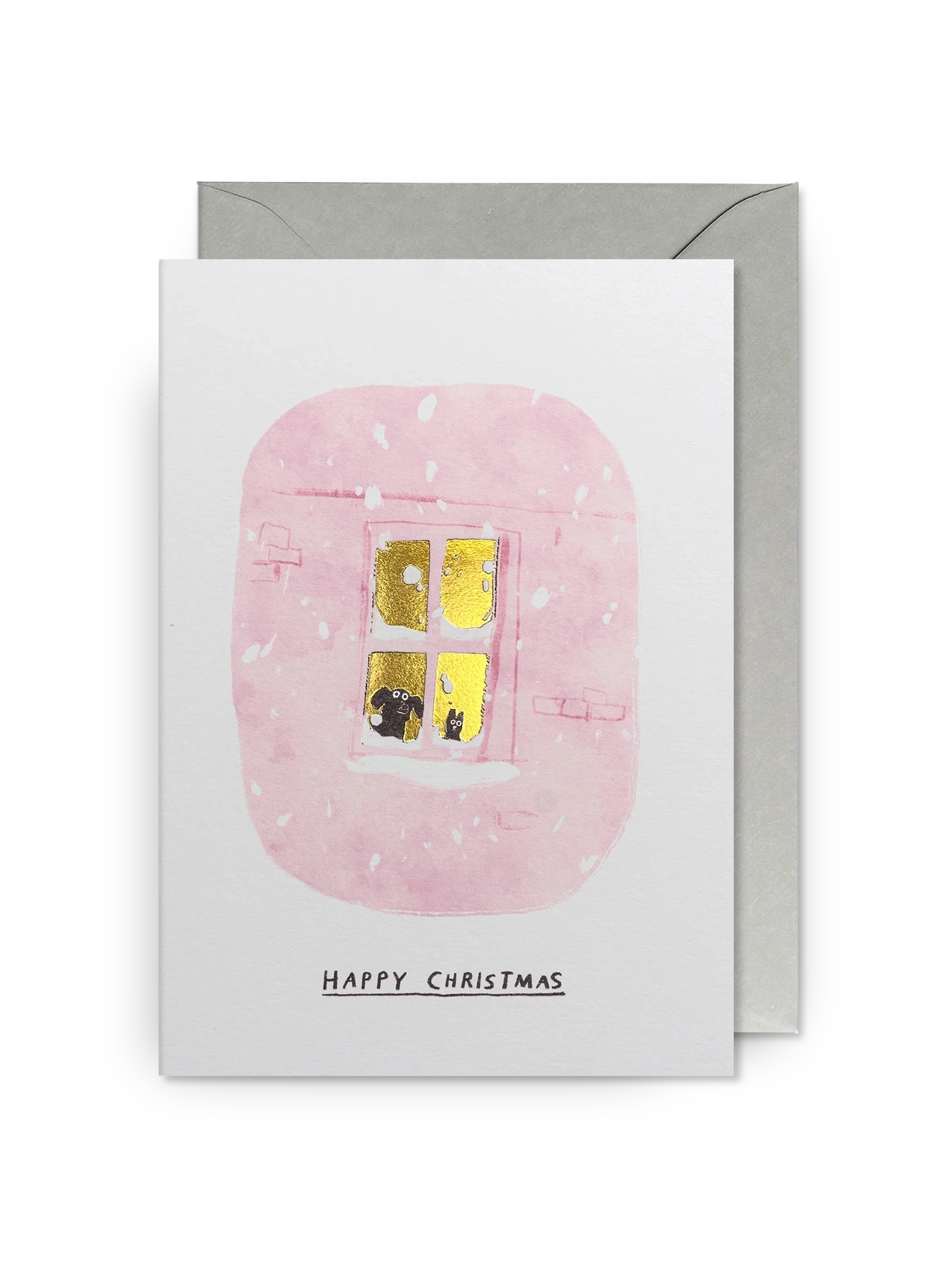 Snowy Window Cat & Dog Christmas Card Pack