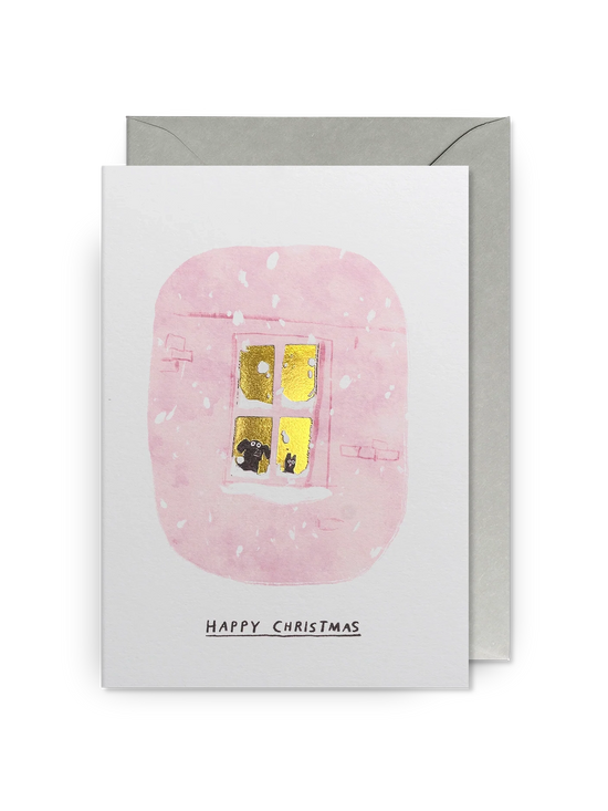 Snowy Window Cat & Dog Christmas Card Pack