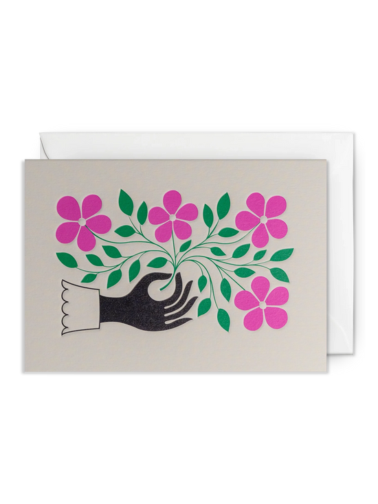 Hand and Flower Greeting Card