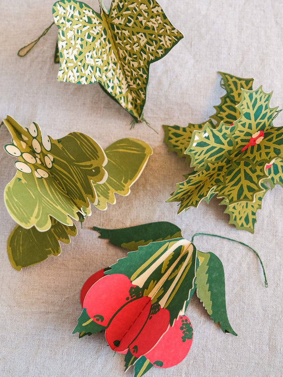 Festive Foliage Paper Ornaments