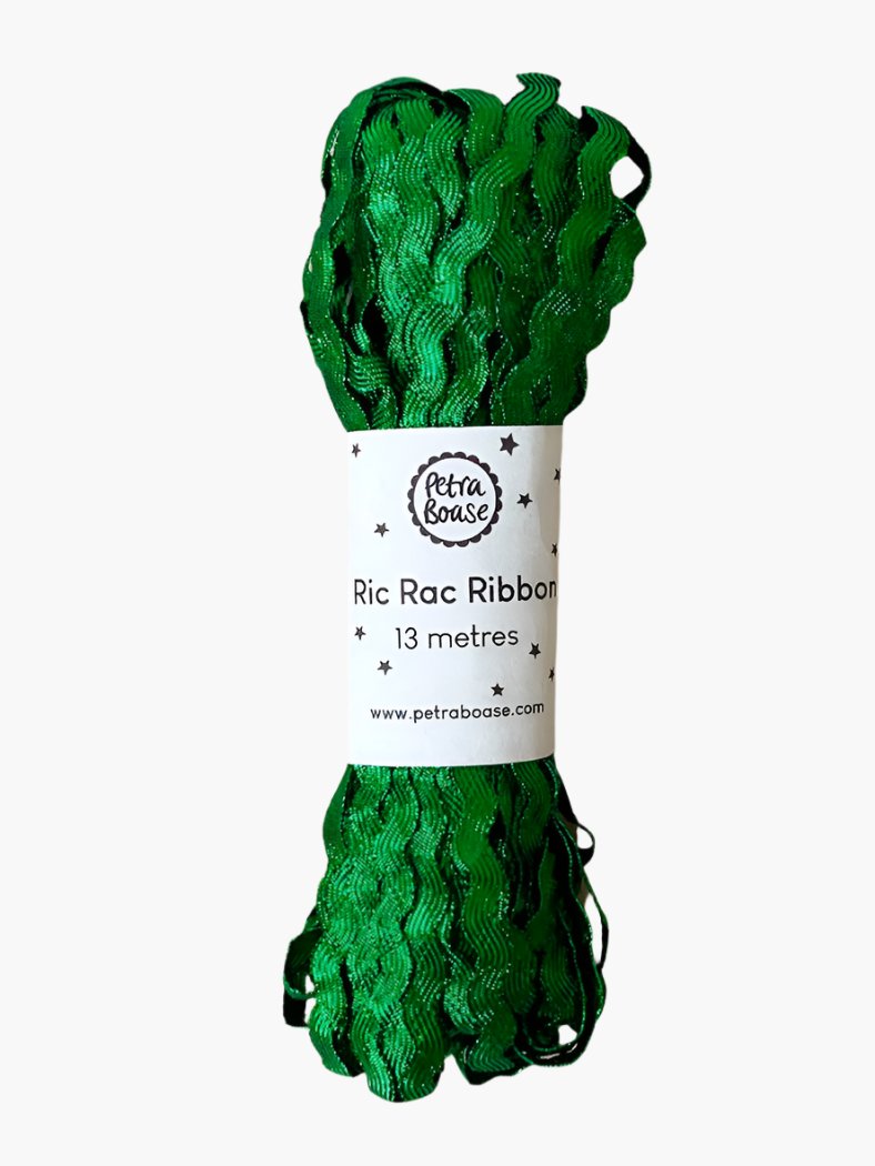 Emerald Green Metallic Ric Rac Ribbon