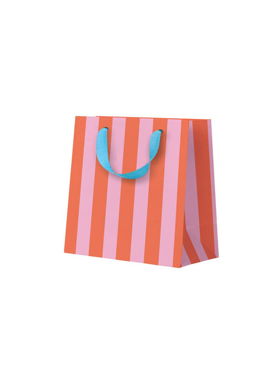 Pink & Orange Stripe Mini Gift Bag
